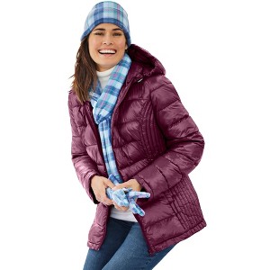 Woman Within Plus Size Packable Puffer Jacket - 1 of 4