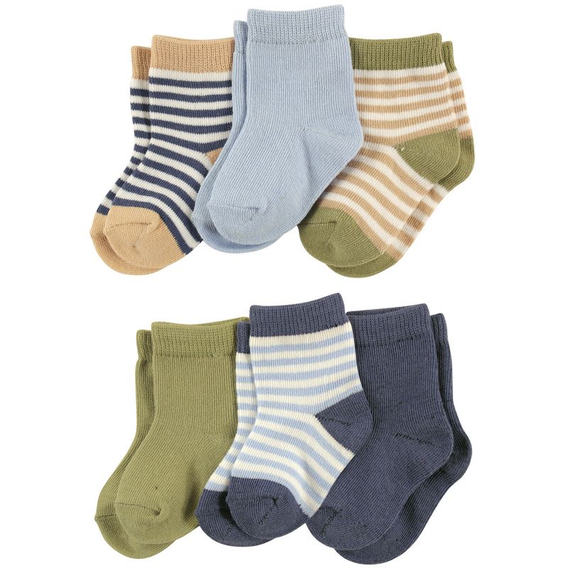 Touched by Nature Baby Boy Organic Cotton Socks, Boy Stripes, 1 of 3