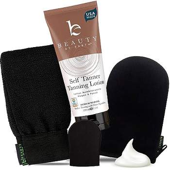 Beauty by Earth Self Tanner Lotion and Self Tanning Mitt