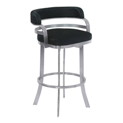 26" Winchester Counter Height Barstool Black/Steel - Armen Living