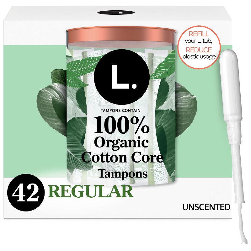 L . Organic Cotton Full Size Refill Tampons - Regular - 42ct, 1 of 15