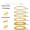 Stainless Steel Bracelets for Women Cuban Link Rope Chain Set 7.5 Inches - 3 of 4
