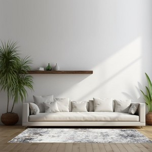 9'x12' Rug, Anti-Slip Backing Abstract Area Rug, Washable Modern Abstract Carpet for Living Room, Foldable Low Pile Accent Rug - 1 of 4