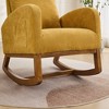 Lyngins Nursery Rocking Chair with Side Pockets,Upholstered Glider Rocking Chair with Curved Legs,Accent Chair for Bedroom,Living Room - 4 of 4