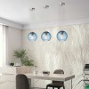 Dewdrop Blue Globe Pendant Light, Brushed Nickel Hanging Ceiling Lamp with Textured Glass Shade for Kitchen Island Bar - 4 of 4