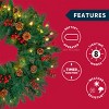 Joyfy Christmas Lights Indoor, 9FT Snow Garland Lights with 100 Lights, Pine Cones, Red Berries, Outdoor Indoor Christmas Decorations - 3 of 4