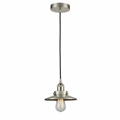 Railroad - 1 Light Cord Hung Mini Pendant In Modern Style-5.75 Inches Tall and 8 Inches Wide