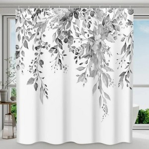LunaLulinlk Gray Shower Curtain with Hooks - 1 of 4