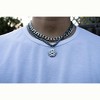 Slate by Rebl Blue Aventurine Beads & Cuban Link Chain Necklace  Stainless Steel with Sunflower Pendant - 2 of 2