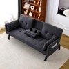 TUYOHW 70'' Foldable Sofa Bed with Cup Holder & Side Storage,Cotton Linen Sofa Bed for Small Spaces - 3 of 4