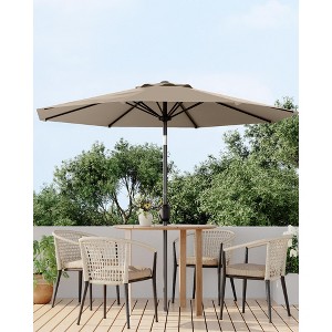 9FT Outdoor Table Patio Umbrella with Button Tilt and Crank Handle for Gardens, Patios, Backyards and Pools - 1 of 4