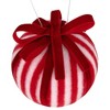 Northlight Striped Candy Cane Christmas Ball Ornament - 4" (100mm) - Red and White - 3 of 4