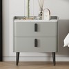 Lirago Gray Nightstand with 2 Drawers Marble-Pattern End Table 20.16"H x 19.54"D x 19.88"W - 2 of 4