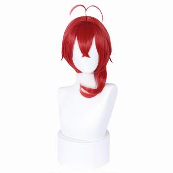 Unique Bargains Women's Wigs 26" Red with Wig Cap
