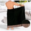 HAPPY BAY Men's Beachwear Pareo Wrap Summer Sarong One Size Charcoal Geometric - 2 of 4