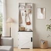 Garvee Farmhouse 3-in-1 Hall Tree w/ Shoe Storage Bench & 6 Hooks, Mudroom Bench with storage and hooks, Standing Coat Rack for Entryway Bedroom - 3 of 4