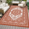Waterproof Outdoor Rug Reversible Plastic Straw Mat, Vintage Medallion Patio Carpet for RV, Deck, Beach, Camping - 4 of 4