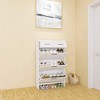 Vynxaria PVC Surface Shaker Shape Door Shoe Rack 3 Doors Shoe Cabinet With 2 Drawers With Open Space for Shoes - 2 of 4