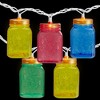 Northlight Mini Mason Jar Patio Light Set - Multi-Color - 7.5' White Wire - 10ct - image 3 of 4