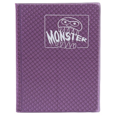 Monster Binder - 4 Pocket Trading Card Album - Holofoil Purple (Anti-Theft Pockets Hold 160+ Cards)