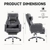 High Back Ergonomic Office Chair with Reclining Backrest and Footrest, Faux Leather Desk Chair with Lumbar Support-3irtyhousy - 4 of 4