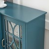 TV Stand, Retro Style Sideboard Buffet Storage Cabinet With Glass Door Adjustable Shelves, Console Table Cupboard Credenza For Kitchen Dining Room - 4 of 4