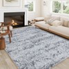 Area Rugs Floral Vintage Distressed Print Rugs for Living Room Bedroom Washable Rugs Non Slip Boho Area Rug Low Pile Ultra-Thin Floor Carpet - 2 of 4