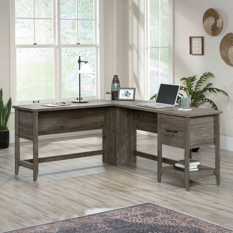 Summit Station L-Shaped Desk Pebble Pine - Sauder: Modern Home Office Furniture with File Storage & Cord Management, 3 of 9