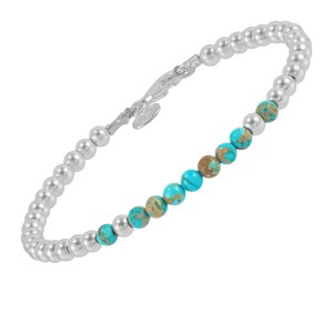 Silpada 'Fun Delight’ Sterling Silver Jasper and Hematite Bead Bracelet, 7.5”  (4mm) - 1 of 4