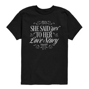 Boys' - Instant Message - Yes To Her Love Story Short Sleeve Graphic T-Shirt - 1 of 4