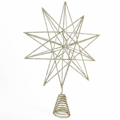 Gold Glitter 3D Metal Star Christmas Tree Topper