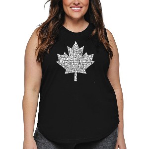 LA Pop Art Women's Word Art Tank Top - CANADIAN NATIONAL ANTHEM - 1 of 4
