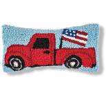 C&F Home 6" x 12" Patriotic Truck Hooked Americana July 4th Throw Pillow