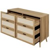 46.66"Modern 6 Drawer Dresser Wood Cabinet (Walnut) - 3 of 4