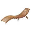 SKRAN Patio Lounge Chairs for Outside Folding Acacia Wood Chaise Lounge with Side Handle Sun Lounger for Poolside, Lawn, Backyard - 4 of 4