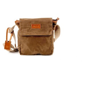 THE DUST COMPANY Leather Messenger In Waxed Cotton Made in USA - 1 of 4