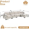 TiramisuBest 130"/96.5" Modular L Shape Chenille Sectional with Folding Table, 2 Armrest Pillows and Free Movement Ottoman, Chenille-5 Seat/4 Seat - 4 of 4