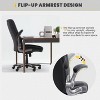 Big and Tall Office Chair 400lbs, Heavy Duty High Back Desk Chair with Flip-up Arms and Wide Thick Seat – Black - 3 of 4