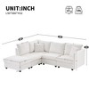 CAVINAS Modern Modular Sectional Sofa, 89*79"Modern Sectional Sofa with Vertical Stripes, 2 Pillows, 5-Seat Couch with Convertible Ottoman - 3 of 4