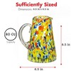 Amici Home Carnaval Pitcher - 80 Oz. Hand Blown Glass with Spout & Handle, Colorful Recycled Green Glass with Opaque Beads - Party Drinkware - 2 of 4