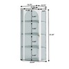 Iron and Ribbed Glass Wall Mounted Corner Cabinet with 4-Tier Storage, Dust-Resistant Minimalist Design for Bedroom - 4 of 4
