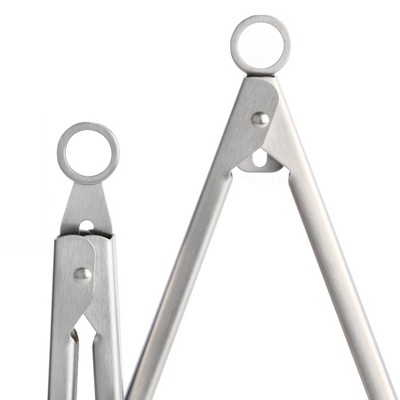 Babish Stainless Steel 12" & 9" Locking Kitchen Tong Set