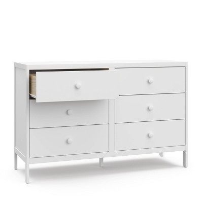 White GREENGUARD Certified 6-Drawer Double Nursery Dresser