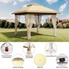 Outdoor Folding Gazebo, Mobile Tent with Mosquito Net, Assembled Pop Up Tent, for Outdoor Camping Barbecue Yard Party, 11 FT x 11 FT - 3 of 4