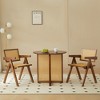 VYNXARIA 2 dining chairs, natural color, rubber wood rattan weaving technology, armrest solid wood dining chair, living room chair, simple and natural - 3 of 4