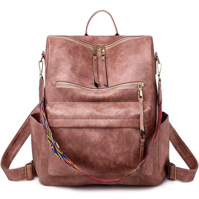 MaseiKar Women Backpack Purse Fashion Leather Designer Ladies Convertible School College Shoulder Bags with Colorful Strap