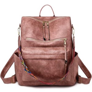MaseiKar Women Backpack Purse Fashion Leather Designer Ladies Convertible School College Shoulder Bags with Colorful Strap - 1 of 4