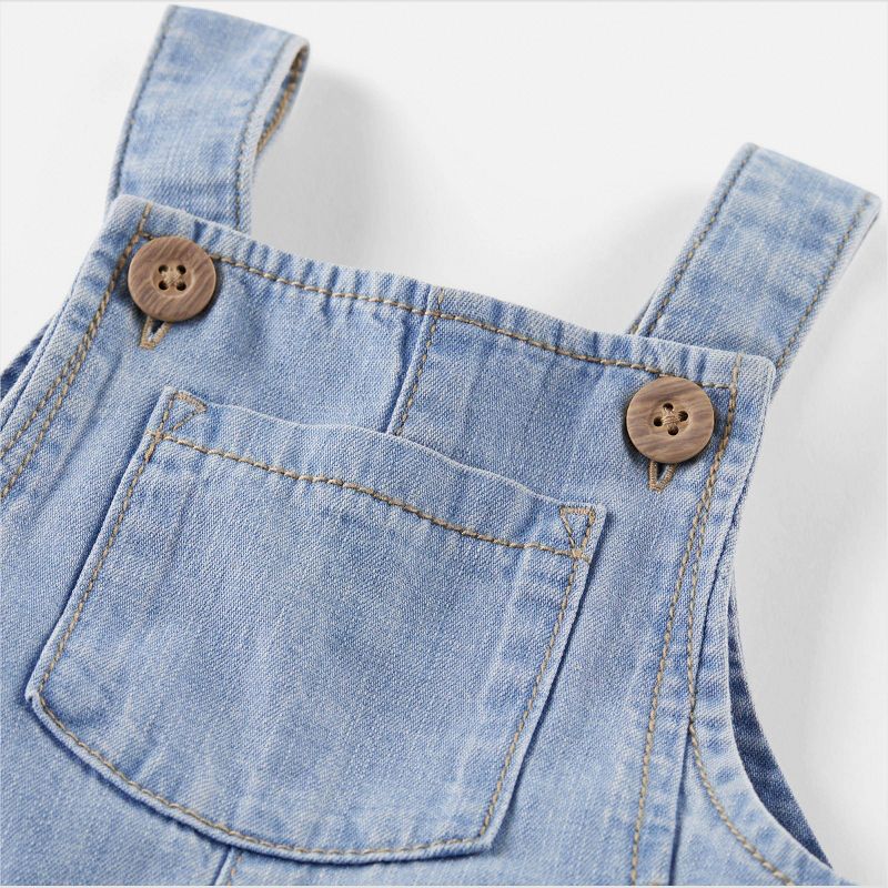 Little Planet by Carter's Organic Baby Chambray Shortalls, 3 of 7