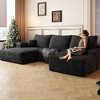 107"Cloud Sectional Sofa with 1 Ottoman,Modern Minimalist Upholstered Couches,Comfort U Shaped Sofa,Deep Seat Corner Couch(Plush Corduroy Fabric) - 3 of 4