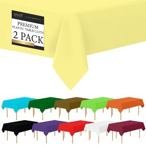Plastic Tablecloth Disposable, Tablecloths for Rectangle Tables 54 inch. x 108 inch. Fits Tables Up to 8 Feet, Table Cloth for Party - SparkSettings - 1 of 4